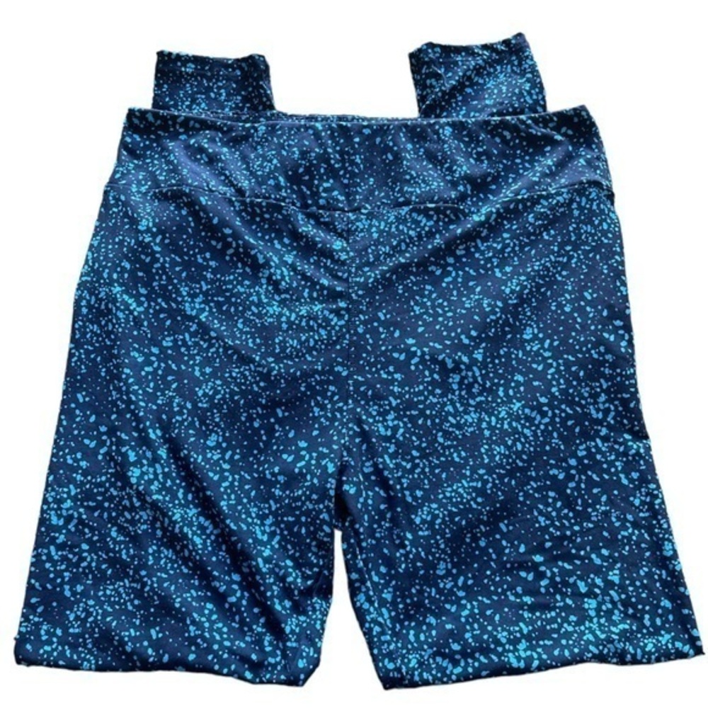 Women's Lularoe Teal/Navy Buttery Yoga Band Pull Up Leggings Size T/C EUC #7520